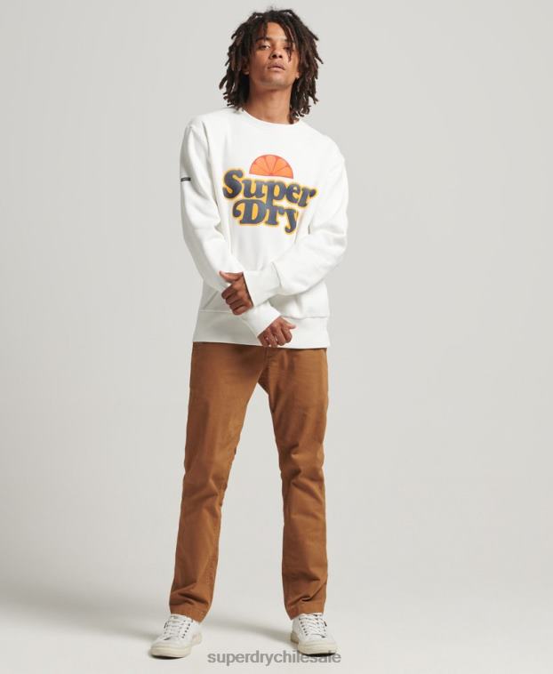 hombres Superdry crema sudadera cooper nostalgia crew 2R68Z5051