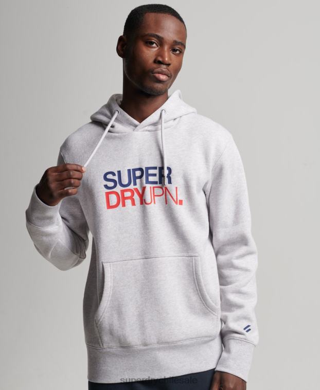 hombres Superdry gris código sudadera con capucha de ropa deportiva 2R68Z495