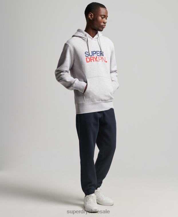 hombres Superdry gris código sudadera con capucha de ropa deportiva 2R68Z495