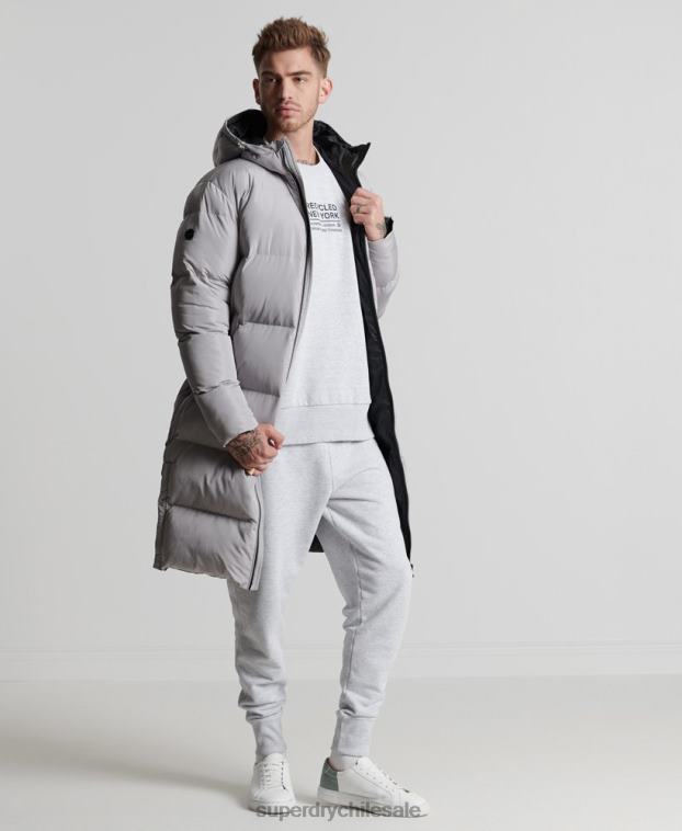 hombres Superdry gris claro sudadera con capucha reciclada 2R68Z5055