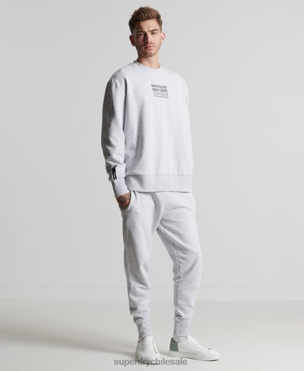 hombres Superdry gris claro sudadera con capucha reciclada 2R68Z5055
