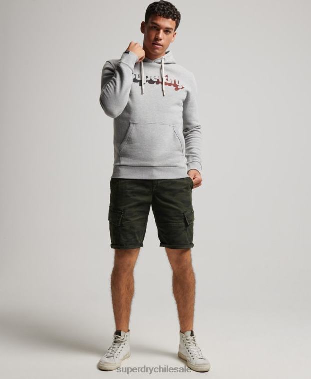 hombres Superdry gris claro sudadera con capucha vintage shadow 2R68Z706