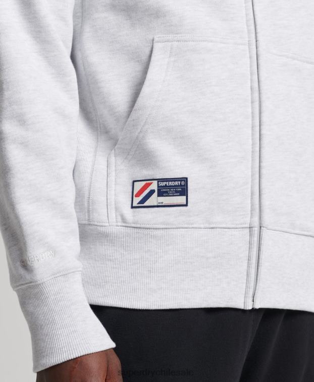 hombres Superdry gris claro sudadera con cremallera code essential 2R68Z887