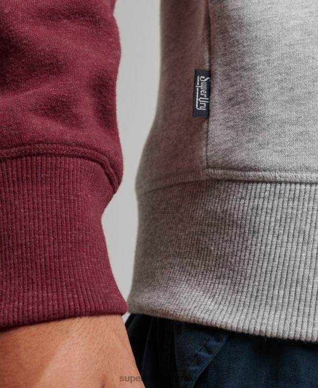 hombres Superdry gris claro sudadera con cuello redondo 2R68Z699