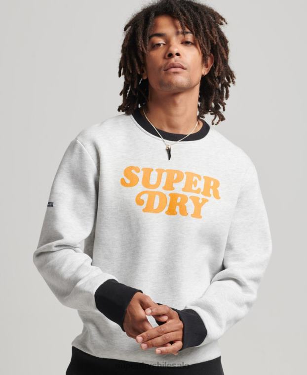 hombres Superdry gris claro sudadera con cuello redondo clásico cooper vintage 2R68Z5027