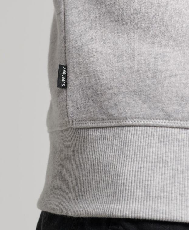 hombres Superdry gris claro sudadera con cuello redondo y logo bordado 2R68Z790