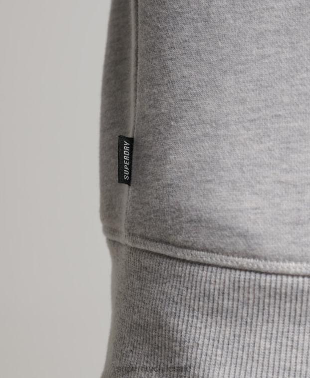 hombres Superdry gris claro sudadera con cuello redondo y logo esencial de algodón orgánico 2R68Z770