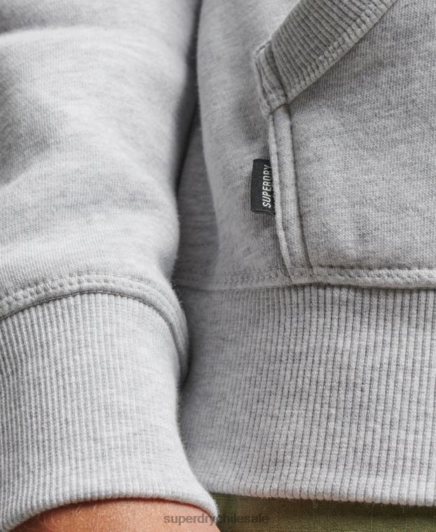 hombres Superdry gris claro sudadera con logo bordado 2R68Z460