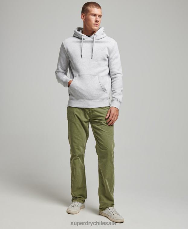 hombres Superdry gris claro sudadera con logo bordado 2R68Z460