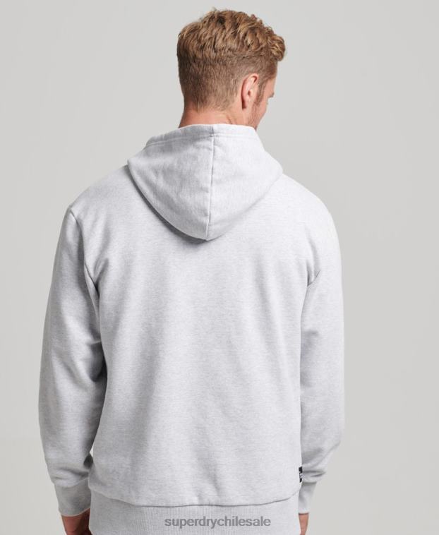 hombres Superdry gris claro sudadera con micro lateral reciclado 2R68Z5014