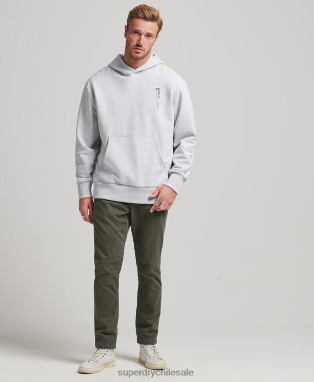 hombres Superdry gris claro sudadera con micro lateral reciclado 2R68Z5014
