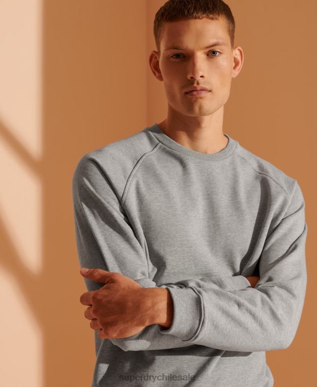 hombres Superdry gris claro sudadera de algodón orgánico de edición limitada 2R68Z5220