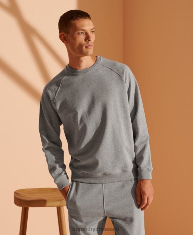 hombres Superdry gris claro sudadera de algodón orgánico de edición limitada 2R68Z5220