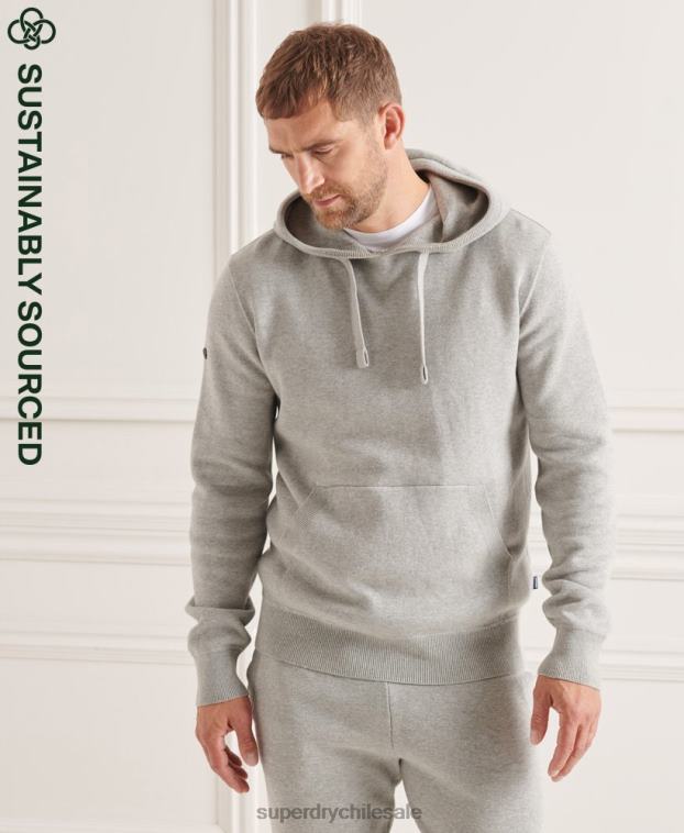 hombres Superdry gris claro sudadera esencial de algodón orgánico 2R68Z5207