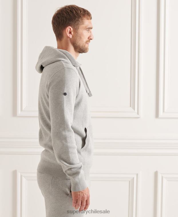 hombres Superdry gris claro sudadera esencial de algodón orgánico 2R68Z5207