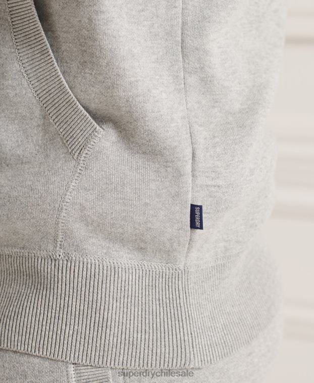 hombres Superdry gris claro sudadera esencial de algodón orgánico 2R68Z5207