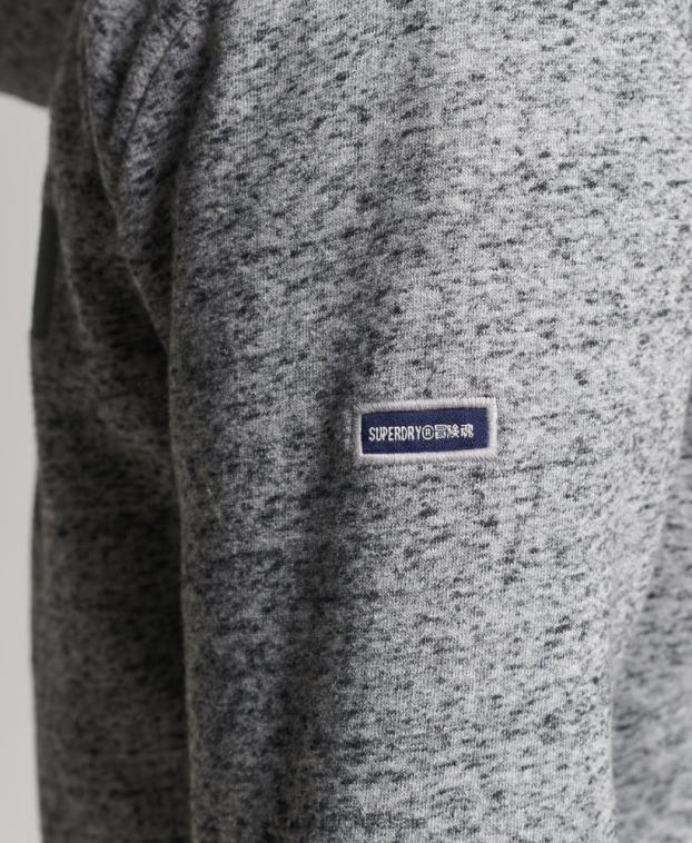 hombres Superdry gris claro sudadera estilo universitario con cremallera 2R68Z892