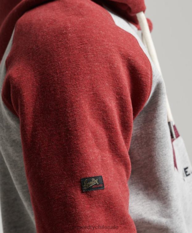 hombres Superdry gris claro sudadera raglan heritage con logo vintage de algodón orgánico 2R68Z486
