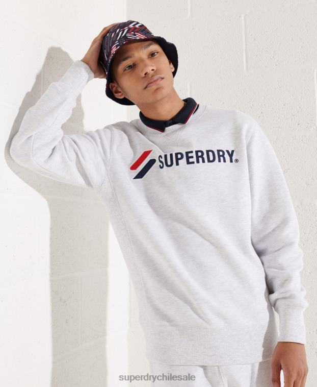 hombres Superdry gris claro sudadera sportstyle con aplique 2R68Z5108