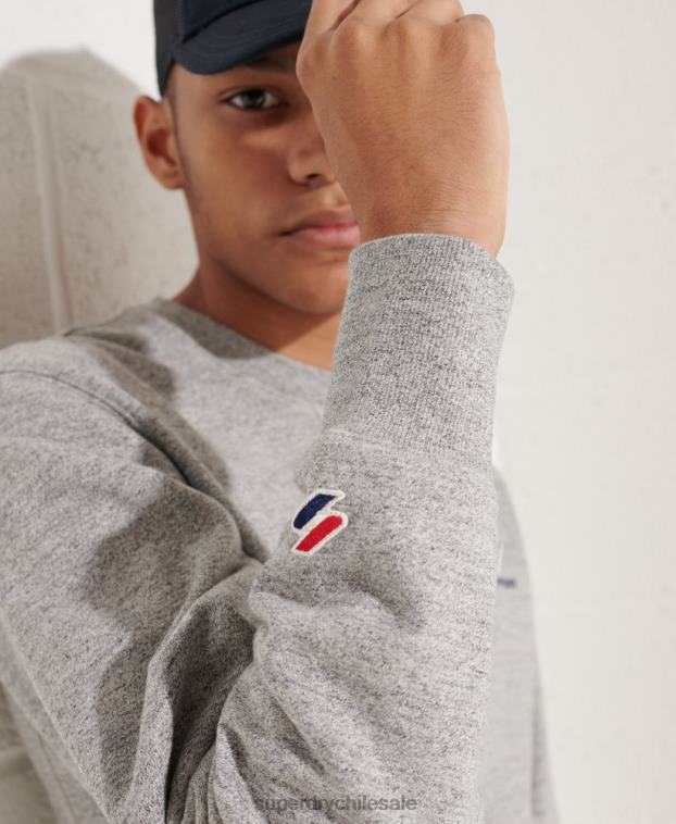 hombres Superdry gris claro sudadera sportstyle esencial con cuello redondo 2R68Z799