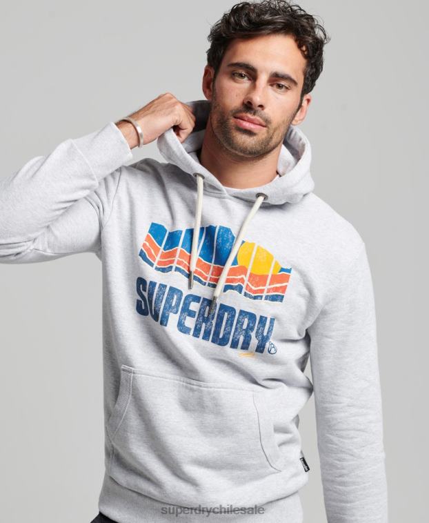 hombres Superdry gris gran sudadera con capucha al aire libre 2R68Z472
