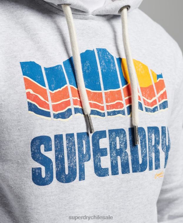 hombres Superdry gris gran sudadera con capucha al aire libre 2R68Z472