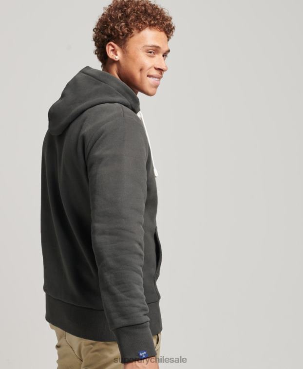 hombres Superdry gris oscuro sudadera colegial 2R68Z5089