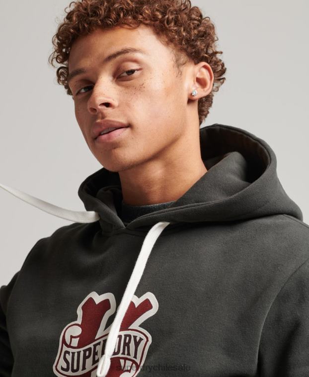 hombres Superdry gris oscuro sudadera colegial 2R68Z5089