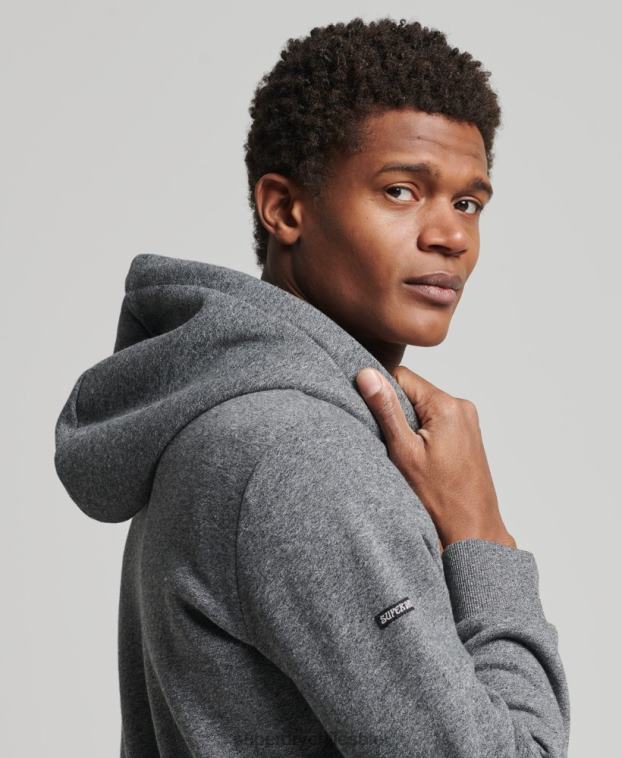 hombres Superdry gris oscuro sudadera con capucha del mismo tono 2R68Z5189