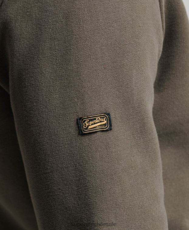 hombres Superdry gris oscuro sudadera con capucha y logo vintage 2R68Z535