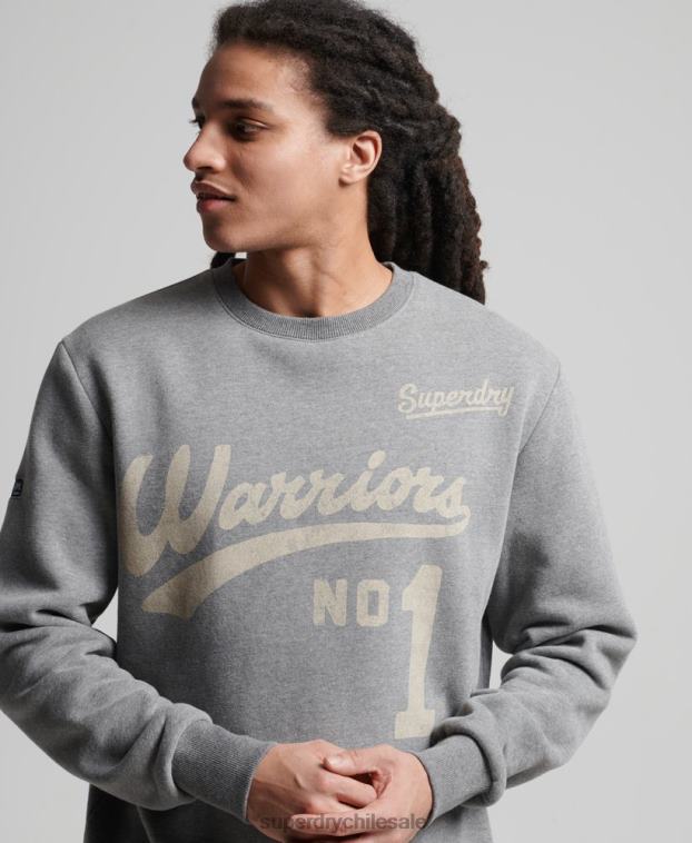 hombres Superdry gris oscuro sudadera con cuello redondo 2R68Z782