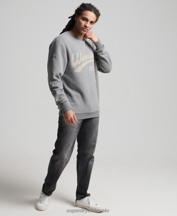 hombres Superdry gris oscuro sudadera con cuello redondo 2R68Z782