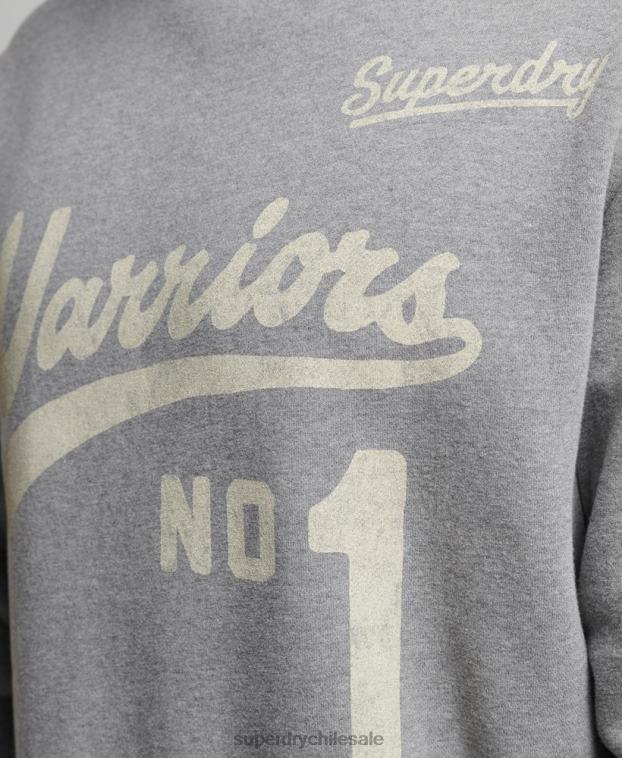 hombres Superdry gris oscuro sudadera con cuello redondo 2R68Z782