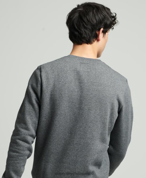hombres Superdry gris oscuro sudadera con gráfico de postal de viaje 2R68Z4993