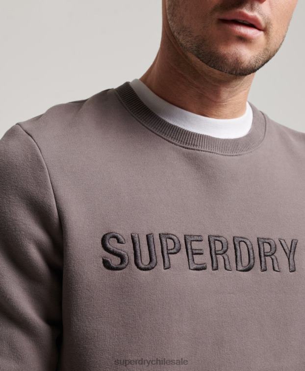 hombres Superdry gris oscuro sudadera con logo de corporación 2R68Z5203