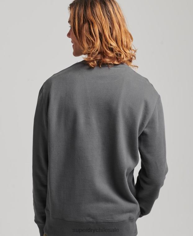 hombres Superdry gris oscuro sudadera holgada de expedición 2R68Z5000