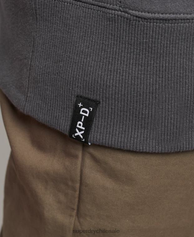 hombres Superdry gris oscuro sudadera holgada de expedición 2R68Z5000