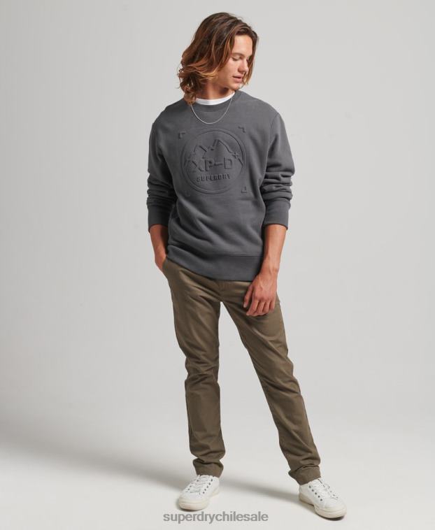 hombres Superdry gris oscuro sudadera holgada de expedición 2R68Z5000