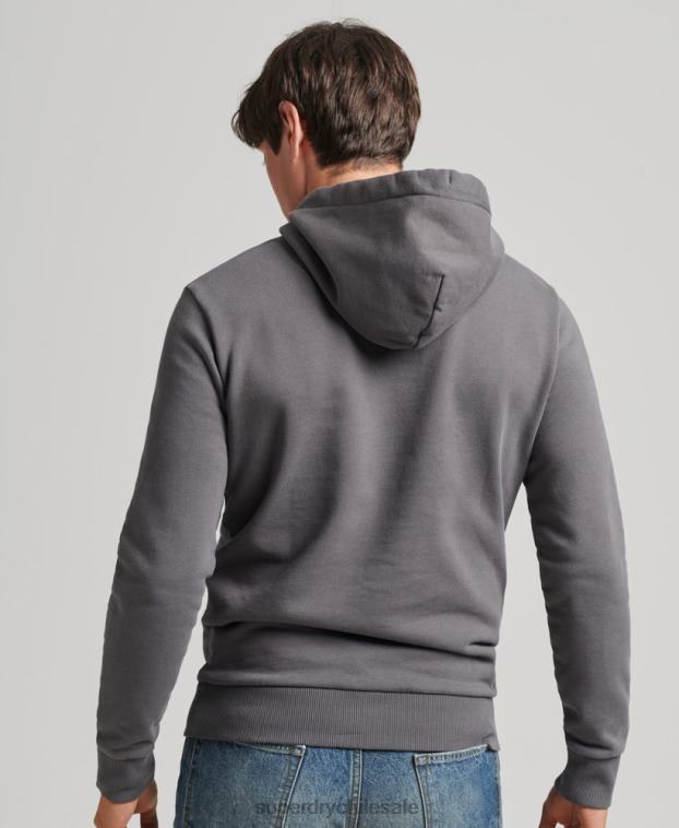 hombres Superdry gris oscuro sudadera vintage con motivo del centro 2R68Z4998