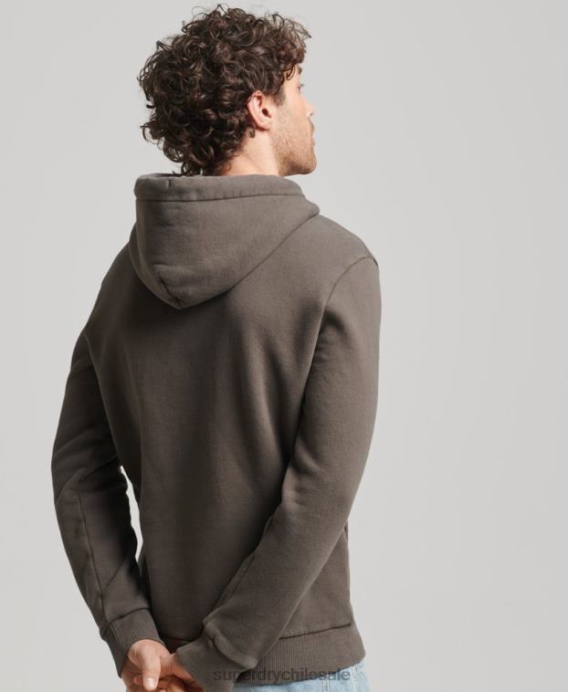 hombres Superdry gris oscuro sudadera vintage de modeladores y creadores 2R68Z609