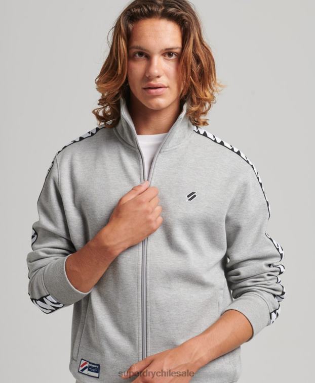 hombres Superdry gris parte superior de la pista de cinta 2R68Z5016