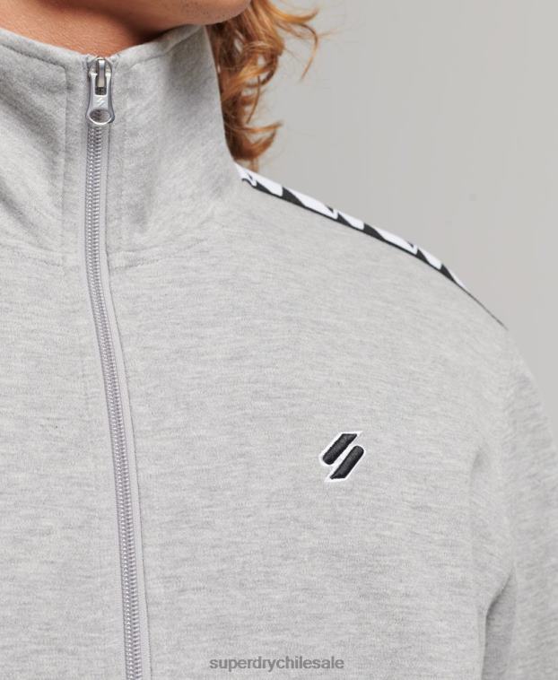 hombres Superdry gris parte superior de la pista de cinta 2R68Z5016