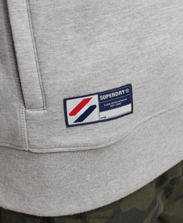 hombres Superdry gris parte superior de la pista de cinta 2R68Z5016