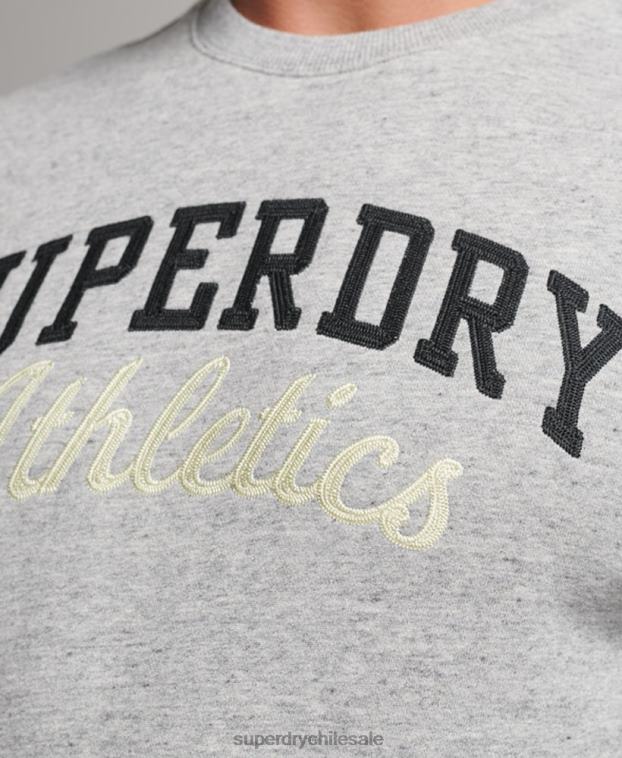 hombres Superdry gris sudadera atlética de gimnasia vintage 2R68Z687