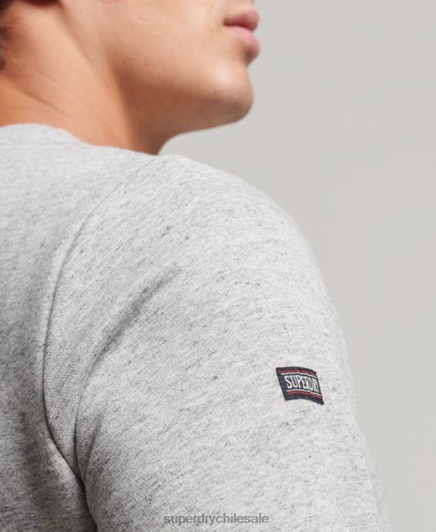 hombres Superdry gris sudadera atlética de gimnasia vintage 2R68Z687