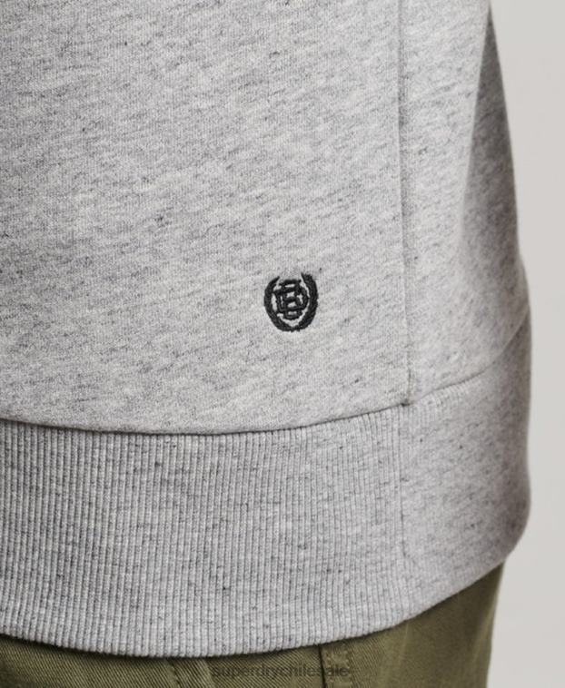 hombres Superdry gris sudadera atlética de gimnasia vintage 2R68Z687