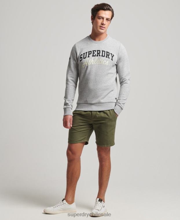 hombres Superdry gris sudadera atlética de gimnasia vintage 2R68Z687