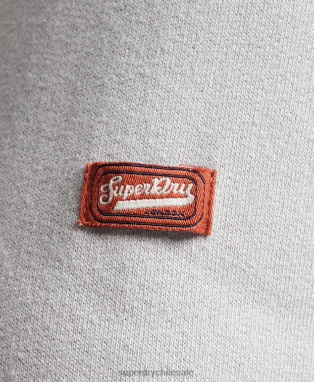 hombres Superdry gris sudadera con capucha clásica con logo vintage 2R68Z531
