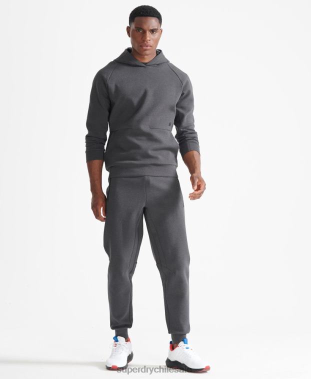 hombres Superdry gris sudadera con capucha de rendimiento de tren 2R68Z5376