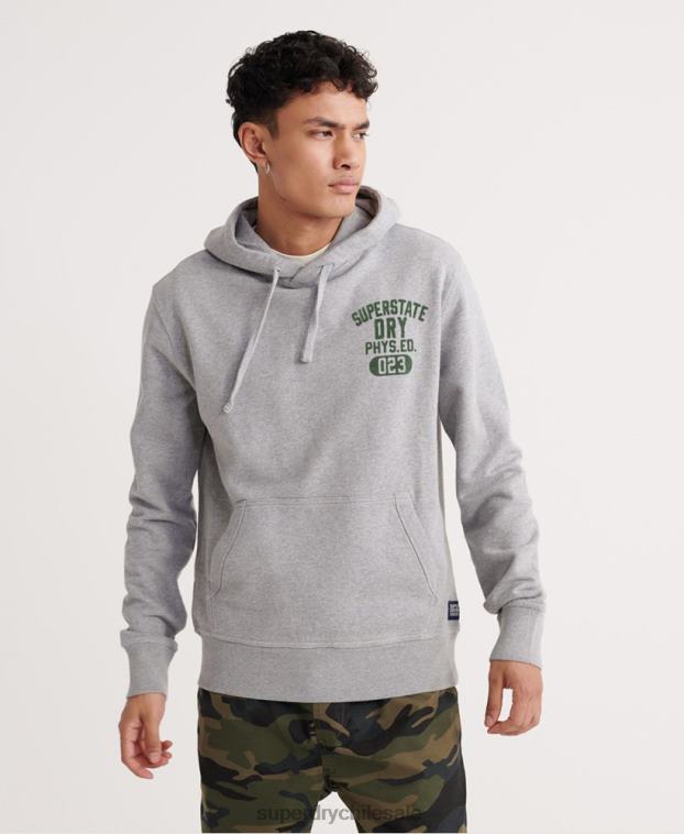hombres Superdry gris sudadera con capucha de superestado 2R68Z902